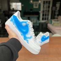 Custom Air Force 1 White Blue Lightning