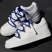 Custom Air Force 1 White Blue Rope Laces