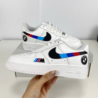 Custom Air Force 1 White BMW Logo And Stripes