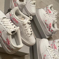 Custom Air Force 1 White Cherry Blossom Design
