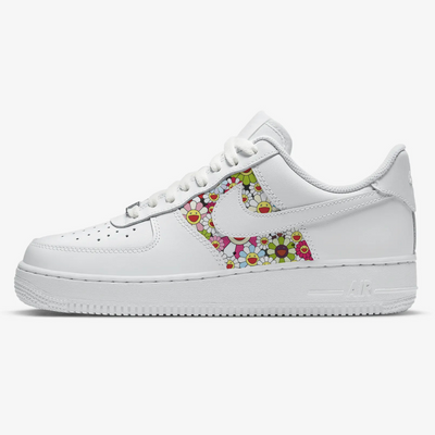 Custom Air Force 1 White Floral Cartoon