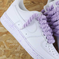 Custom Air Force 1 White Lilac Splatter Design