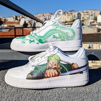 Custom Air Force 1 White One Piece Character And Green Dragon