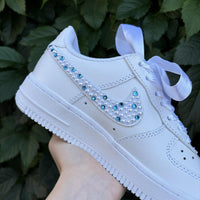 Custom Air Force 1 White Pearl And Rhinestone Embellishments