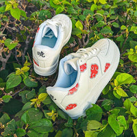 Custom Air Force 1 White Red Akatsuki Cloud Pattern