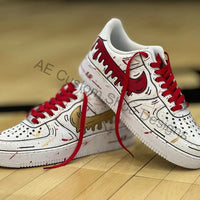 Custom Air Force 1 White Red Gold Drip