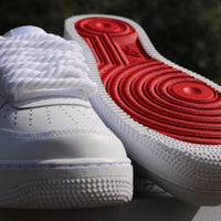 Custom Air Force 1 White Red Sole