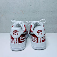 Custom Air Force 1 White Red With Houndstooth And Alabama Logos