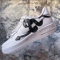 Custom Air Force 1 White Snake Pattern