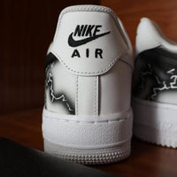 Custom Air Force 1 White With Black Crackle Pattern