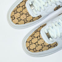 Custom Air Force 1 White With Brown GG Pattern