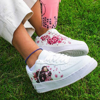 Custom Air Force 1 White With Cherry Blossom And Anime Character Design