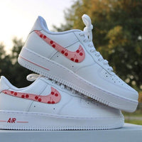 Custom Air Force 1 White With Cherry Swoosh