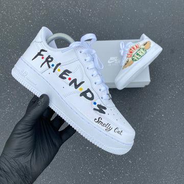 Custom Air Force 1 White With Friends And Smelly Cat Patterns