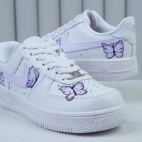 Custom Air Force 1 White With Purple Butterflies