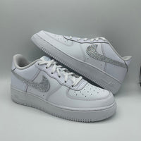 Custom Air Force 1 White With Rhinestones And Heart Patterns