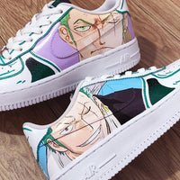 Custom Air Force 1 White With Zoro Anime Character Design