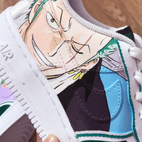 Custom Air Force 1 White With Zoro Anime Character Design