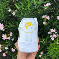 Custom Air Force 1 White Yellow Sunflower Pattern