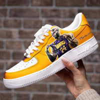 Custom Air Force 1 Yellow Purple Lakers Kobe Bryant Graphic