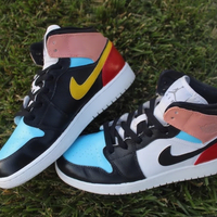 Custom Air Jordan 1 Blue Pink Black Red Color