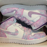 Custom Air Jordan 1 Pink And Lilac Tie - Dye