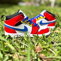 Custom Air Jordan 1 Red Green White Mario Theme