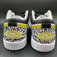 Custom AJ 1s Shoes Bold Yellow and Black Crackle