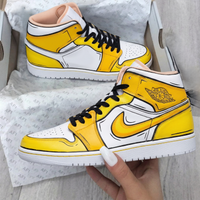 Custom AJ 1s Shoes Cartoon Yellow Baby Pink