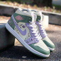 Custom AJ 1s Shoes Healing Pastel Lilac Green Floral