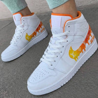 Custom AJ 1s Shoes LV Drip Design Orange Yellow