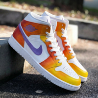 Custom AJ 1s Shoes Sunset Ombre Purple
