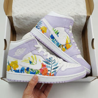 Custom AJ 1s Shoes Sweet Lavender Purple Floral