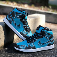 Custom AJ 1s Shoes with Galaxy Pattern and Teal Color