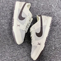 Custom Dunk Cream Khaki LV Logo