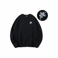 Custom Embroidery Nike Sweatshirt Black With Blue Florals