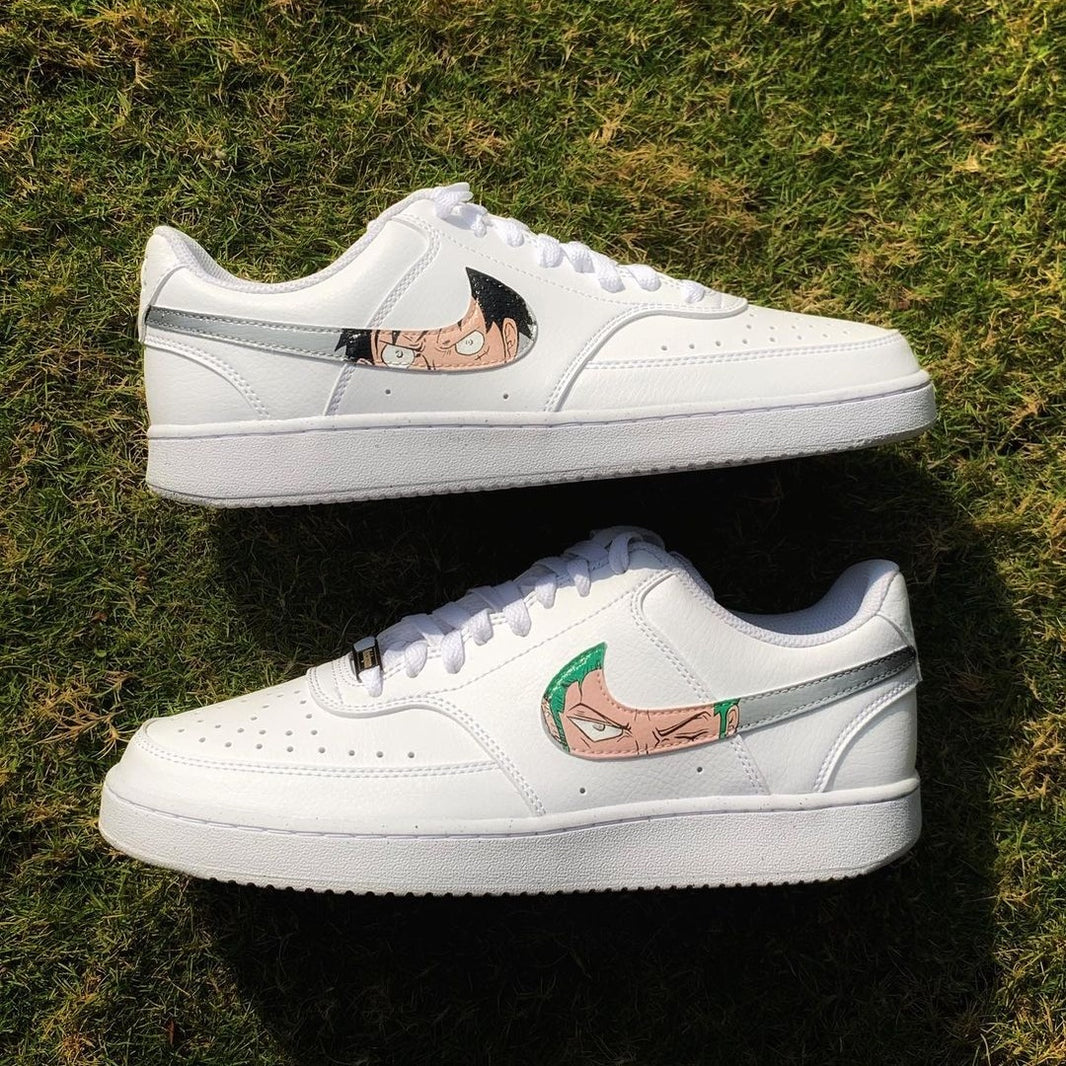Custom Nike Court Vision White One Piece Anime Character