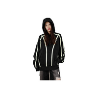 Custom Nike Sweatshirt Black With White Line Pattern