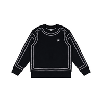 Custom Nike Sweatshirt Black With White Outline Design