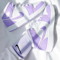 Custom Jordans Baby Purple White