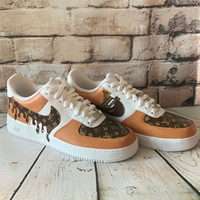 Hand Painted Brown Drip Custom Air Force 1 Sneakers