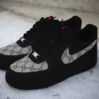 Hand Painted Custom Black Air Force 1 Sneakers