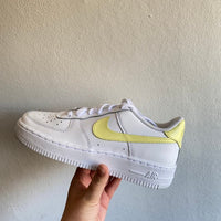 Custom Air Force 1 pastel Yellow Swoosh