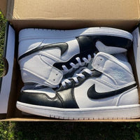 Custom Air Jordan 1 Mid White Black
