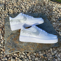 Custom Silver Nike Drip Air Force Ones