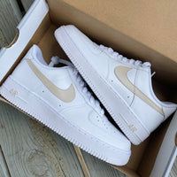 Custom Nike Air Force 1 Sage Low Beige Tan