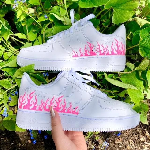 Custom Air Force 1 Pink Flame ππ₯