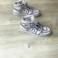 Custom Air Jordan 1 Cartoon Outline