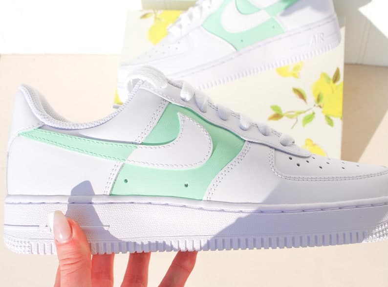 Check Colorblock Air Force 1 Handpainted Custom