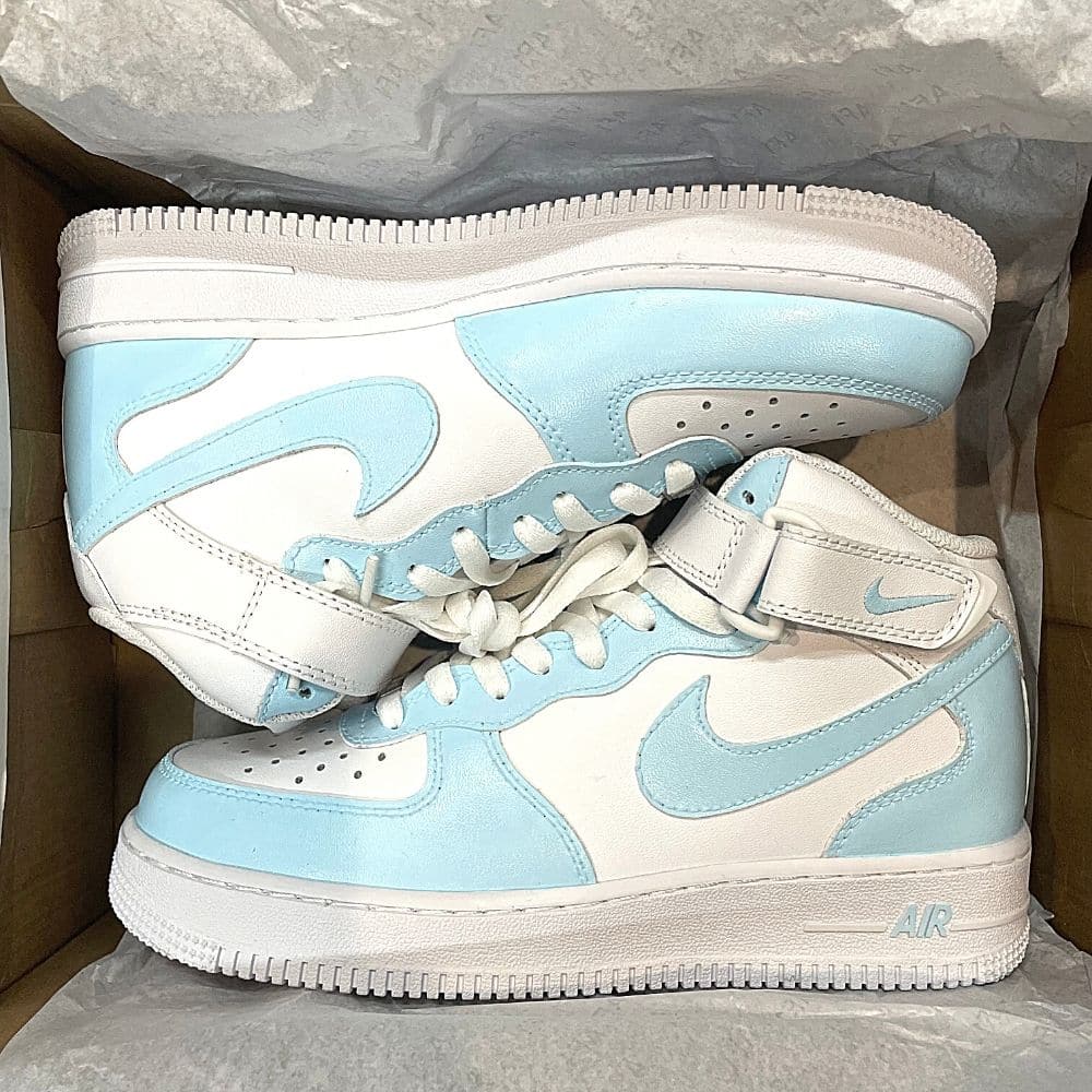 Custom Air Force 1 Mid Baby Blue